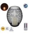 GloboStar® CANDLE 76497 Διακοσμητικό Realistic Κερί με LED Εφέ Κινούμενης Φλόγας - Μπαταρίας 2 x AA (Δεν Συμπεριλαμβάνονται) & Ασύρματο Χειριστήριο IR Θερμό Λευκό 2700K Dimmable Μαύρο Φ19 x Υ24cm